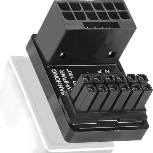 Image of HAAMNING7 12VHPWR 180 Degree Angled Adapter, Pcie5.0 ATX 3.0 600W 16 Pin GPU PCIe Power Adapter,Female to Male Connector for 12+4 pin RTX 3090Ti 4070Ti 4080 4090 Graphic Card GPU (Type A)