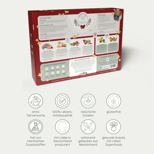 Green PAWLY® XXL Hunde Adventskalender 2024 | Premium Hundeleckerlies | 420 Gramm Inhalt | 100% Lebensmittelqualität | Ohne Chemie | Muskelfleisch und Veggy