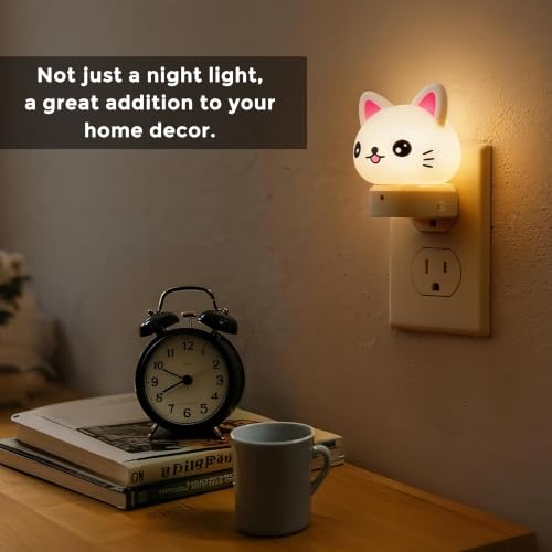 Image of L LOHAS LED Plug in Night Light for Kids, 3D Cute Cat Night Lights