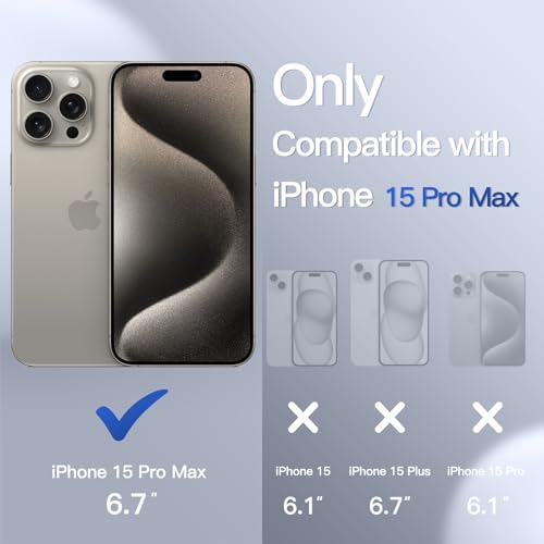 Image of JETech Matte Cover Case for iPhone 15 Pro Max 6.7-Inch, Shockproof Military Grade Drop Protection, Frosted Translucent Back Phone Cover, Anti-Fingerprint (Natural Titanium)