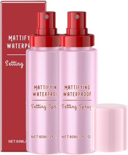 Spray fijador de vidrio fundido en polvo, spray de ajuste de maquillaje, acabado ultrasuave, spray de ajuste de tamaño, hidratante, de larga duración, uso de maquillaje hasta 12 horas (2 unidades)