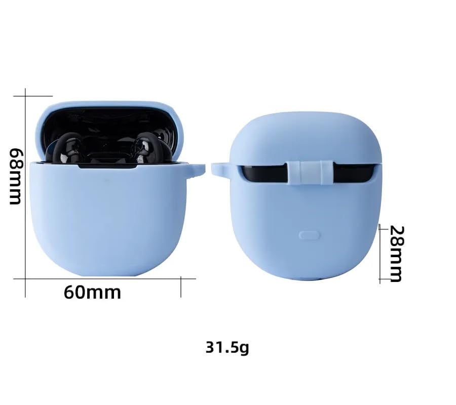 Image of Silicone case Cover Compatible with Bose QuiteComfort Earbuds 2 Cover, Bose quitecomfort Ultra case (Earbuds & Charging case not Included) Light Blue