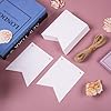 MixTeach 120 pcs Paper Banner Flags Cutouts White Swallowtail Banners Cut-Outs DIY Blank Paper Banner Die Cuts with String for School Classroom Birthday Wedding Celebration Party Supplies, 3.74 x 5 in #3