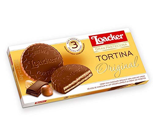 Loacker Tortina Original 3pz Schokoladengenuss gefüllt mit Haselnusscreme Kuchen 63g