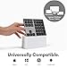 Macally Bluetooth Number Pad for Laptop - Slim Aluminum Design - Rechargeable Wireless Numeric Keypad - 35 Key Numpad Keyboard for Data Entry - for Mac, MacBook Pro/Air, iPad, iPhone, iOS, PC, Android