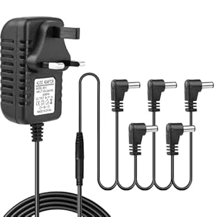 5-Pedal Power: This guitar pedal power supply features a single 9v power supply output with daisy chain cable, allowing you to power up to 5 pedals at once—ideal for compact pedalboards Wide Compatibility: This 9v guitar pedal power supply works with...