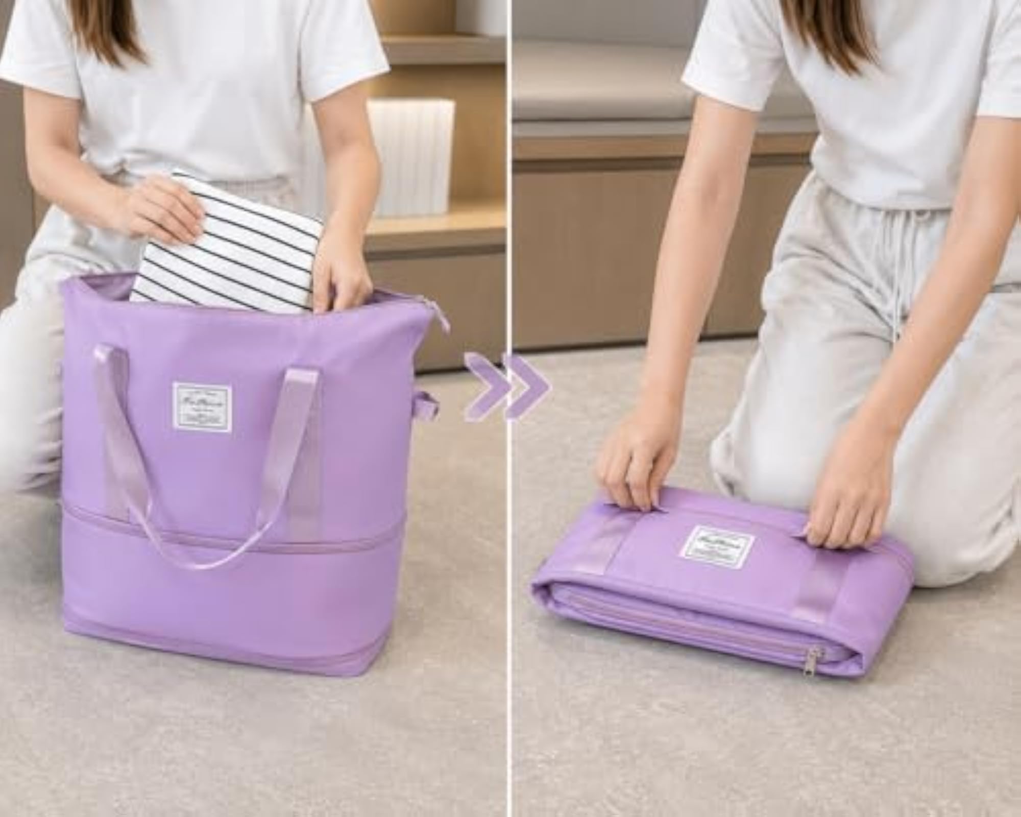 Expandable Rolling Travel Duffel Bag with Wheels