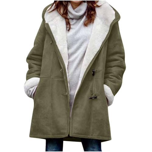 Womens Parka Coats Sherpa Fleece Lined Pea Coats Winter Hooded Jackets - image 1