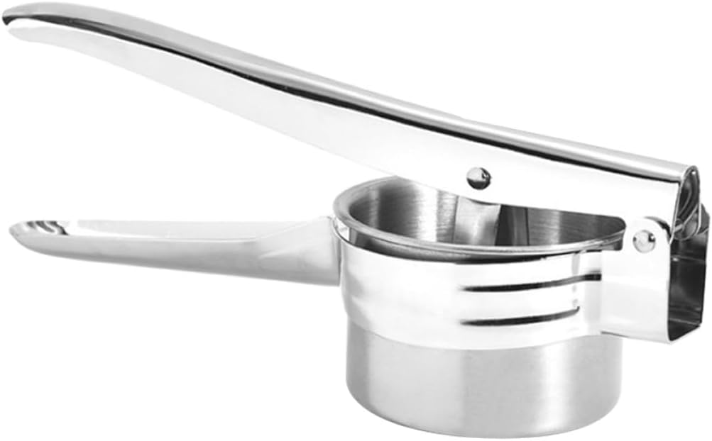 Manual Stainless Steel Hand Press Juicer Fruit Press Tool with Bottom Holes for Home Kitchen Use, Handheld Manual Fruit Juicer Suitable for Potatoes, Citrus, and Vegetables