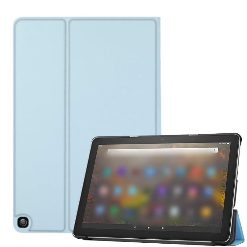 Tablet Case Compatible with HD10 (13th Gen 2023) Super Thin Lightweight Dual Angle Lightweight Trifold Stand Cover with Soft TPU Back Case Auto Wake/Sleep Sky Blue