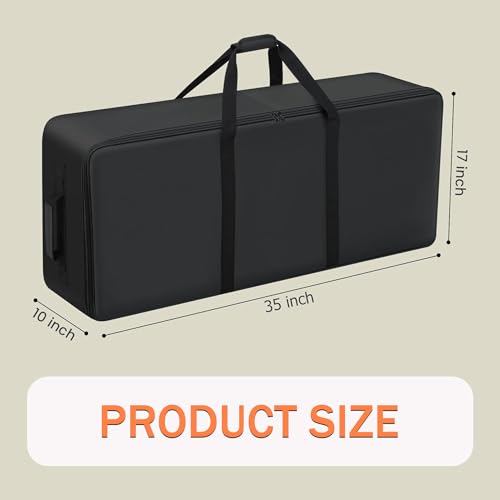 35 Inch Large Zippered Duffel Bag for Travel Camping Sports Equipment Storage, Soft Foldable Rolling Carry Cover with Wheels, Waterproof Foldable Luggage Bag with Padded Handles2