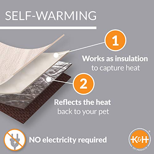 K&H Pet Products Self-Warming Pet Cot Elevated Dog Bed Cot - Chocolate/Fleece, Medium 25 X 32 X 7 Inches