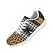 Jrysaedy Stylish Unisex Sneakers for Sports or Casual Wear - Lightweight and Comfortable Design Leopard Print Aztec Horse Pattern（White Sole