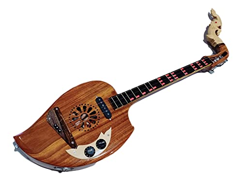 Isarn Acoustic Electric Phin 3 Strings, Thai Lao Guitar Musical Instrument, Traditional Thai Classical Musical Pin106