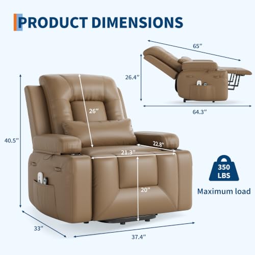 Image of Garvee Power Lift Recliner Chair for Elderly with Heat and Massage