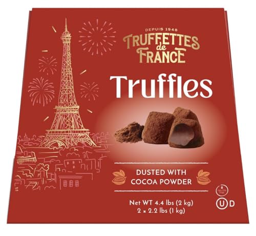 Chocmod Truffettes de France 2.2lbs (1Kg) All Natural Truffles in a Elegant Gift Box - PACK OF 2