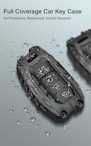 Image of Transformer Series Car Key Cover Compatible with Creta 2024 2025 2026, Venue, Alcazar | 4 Button Metal Smart Key Case | Premium Waterproof Soft Silicone Key Shell with Keychain
