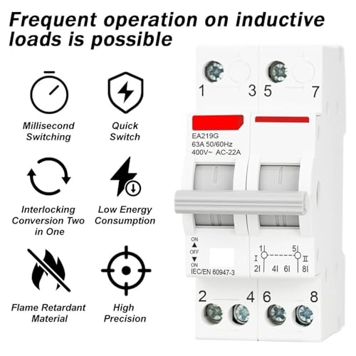 Double alimentation par interrupteur de transfert 63A AC400V manuel