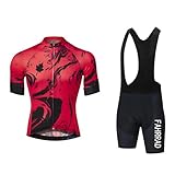 Men Cycling Jersey Set, Short Sleeve Bike Clothing and Bib Padded Cycling Shorts, Reflective Quick Dry All Day Top (Color : TYP-6, Size : L)