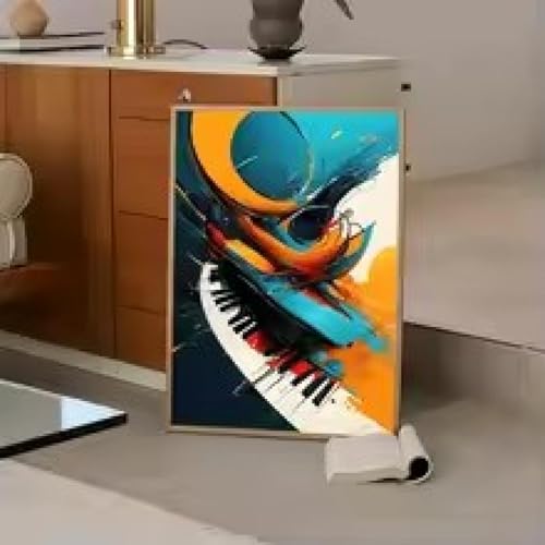 Toile abstraite instruments de musique et poster musical pour déco murale 60x80