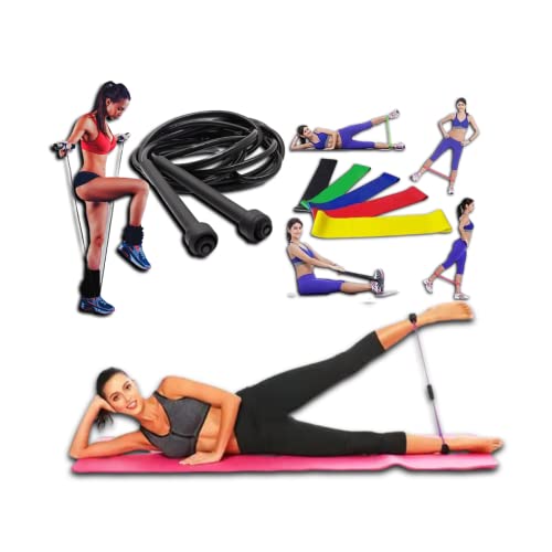 Kit Treino em Casa Mini Band + Crosstube + Corda de Pular