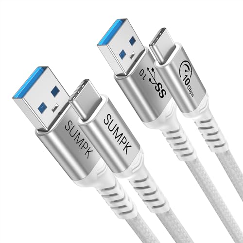 SUMPK 1m USB C Kabel 2 Packs, 60W Schnelllade & 10Gbps Datenübertragung, Typ C Ladekabel kompatibel mit Android Auto, CarPlay, Samsung Galaxy, iPad, MacBook,...