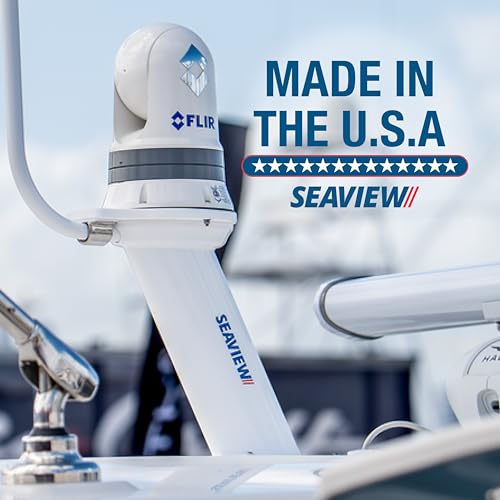 Image of SEAVIEW FWD Raked 10 inch White Modular Mount | Designed for radars, Starlink, satdomes, cameras & searchlights | 7 inch x 7 inch base plate | Top Plate Required | PMF107M1