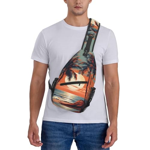 Bolso cruzado con diseño Hawaii Palm Tree para viaje y trekking miniatura 7