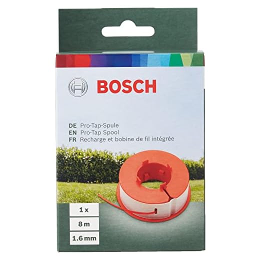 Bosch Ersatz-Trimmerfadenspule „Pro-Tap“ 1,6 mm Durchmesser x 8 m Länge