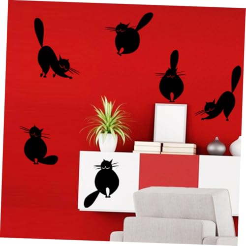 Pegatinas autoadhesivas de gato negro sin residuos para pared 7