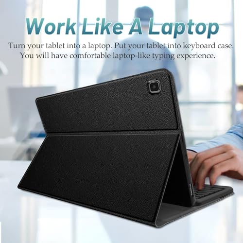 Image of MICROWARE Backlit Keyboard Case for Galaxy Tab A7 Lite 8.7 2021[SM-T220 /T225], 7 Colors Light Detachable Wireless Keyboard Protective Case Cover (Normal, A7 8.7 inch)