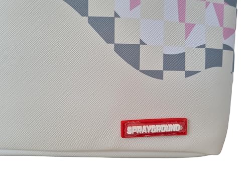 Sprayground Cream Check Shark Central Backpack3