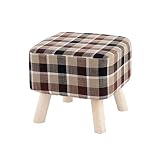 Taburete rectangular con pies - pies hechos de madera maciza, robusta y estables;mantener el fondo alejado de la suciedad;estera antideslizante puede proteger bien el piso