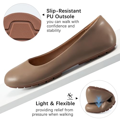 Image of Aomigoct Flats for Women Ballets Shoes: Dress Slip Comfortable Work Flats for 2026 - Casual Ladies Wedding Walking Flat
