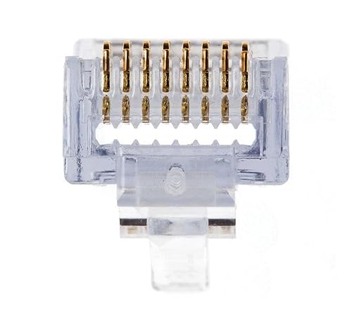 100 Piezas Conectores CAT5e RJ45 Pass-Through miniatura 4