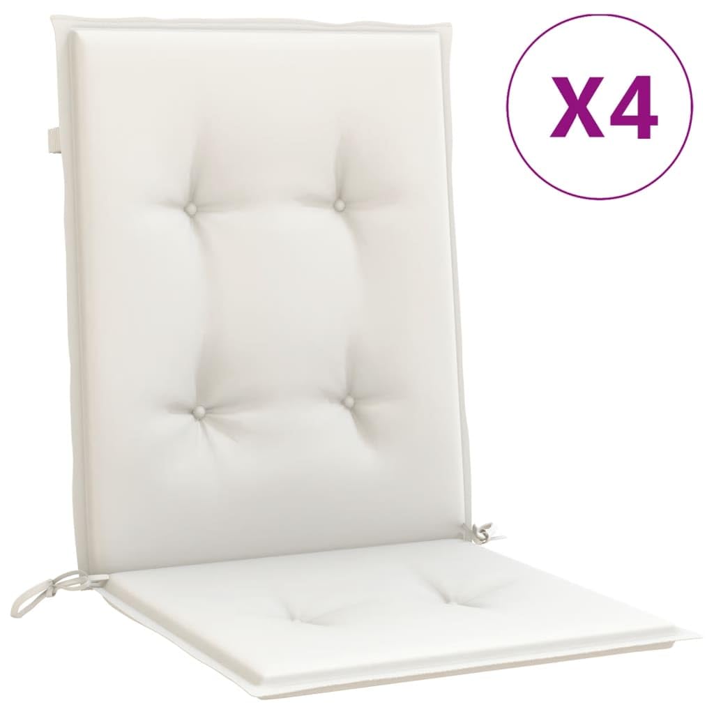 ShGaxin Cojines Silla Respaldo bajo 4 ud Tela Crema Melange 100x50x4 cm, Cojines para Butacas De Jardin, Cojines Sillas Cocina, Cojines para Sillas De Terraza, Cojin Silla Exterior - 4002452