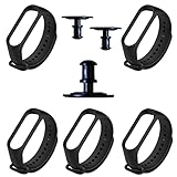 OLYOLY【金属ボタン付き 5個セット】Xiaomi スマートバンド 7 交換 用 ベルト 7/6/5 兼用 替え バンドストラップ シャオミ 小米 Mi Smart Band 7 (01 黒 5個セット)