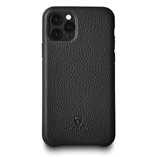 Housse iPhone 11 Pro Woolnut en cuir véritable noir chic