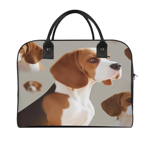 Beagle Doggy Laptop Tote Bag Casual Travel Handbag Multi Pocket Shoulder Bags for Work Travel