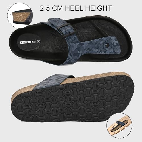Image of Centrino Men's Berkin-Style Slip-On Sandals | Open Toe Design | Soft PU Footbed | Lightweight & Comfortable | Arch Support | On-Grip Sole | Casual Outdoor Wear (9214)