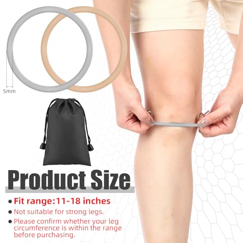 Image of Foilswirl Silicone Patella Knee Band for Basketball Patella Tendon Support Knee Pain Running Tendon Brace Support Strap(4,Gray and Nude Color,M)