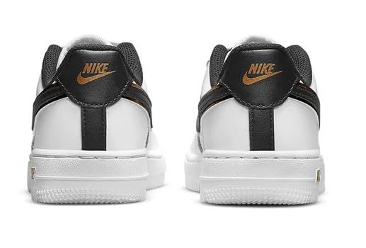 Nike Little Kid's Air Force 1 LV8 White/Black-Metallic Gold (DM3386 100) - 10.54