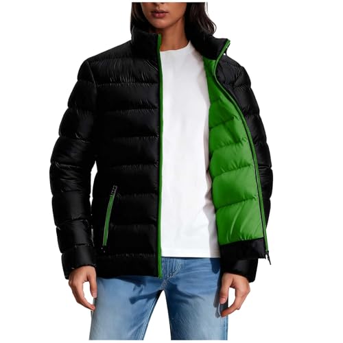Abrigos acolchados de invierno para mujer, chaqueta acolchada de manga larga, cuello alto, cremallera con bolsillos, chaqueta cálida y ligera, casual, holgada, resistente al viento, para caminar