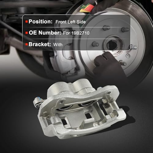 Image of cciyu Front Left Disc Brake Caliper Assembly w /Bracket 19B2710 | For Hyundai Model - For Santa Fe 2001-2006, For XG300 2001, For XG350 2002-2003