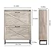 Maupvit Shoe Cabinet with 2 Flip Drawers, Freestanding Shoe Cabinet Organizer with Metal Legs, Shoes Storage Cabinet for Entryway, Narrow Shoe Rack Cabinet, Washed Gray