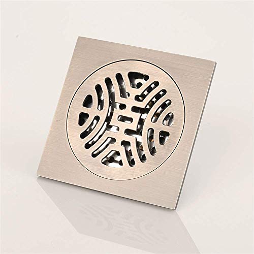 Drain de douche carré en laiton 10 cm grille amovible bronze - 6