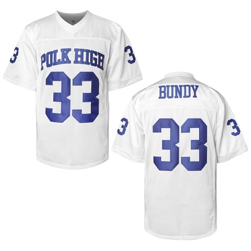 Al Bundy 33 Polk High Mens Football Jersey Blue Sports Shirt 90S Hip Hop Clothing S-3XL (Large 33 Al White)