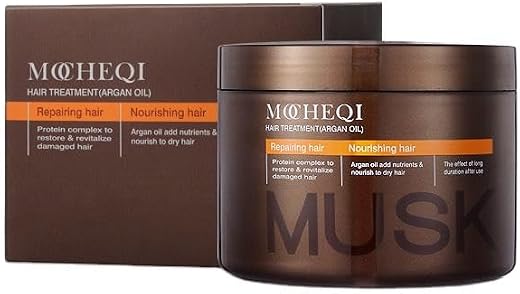 MOCHEQI Argan Oil &amp; Keratin Hair Treatment Mask | Deep Repair &amp; Nourishing Formula for Dry, Damaged &amp; Frizzy Hair | Profes...