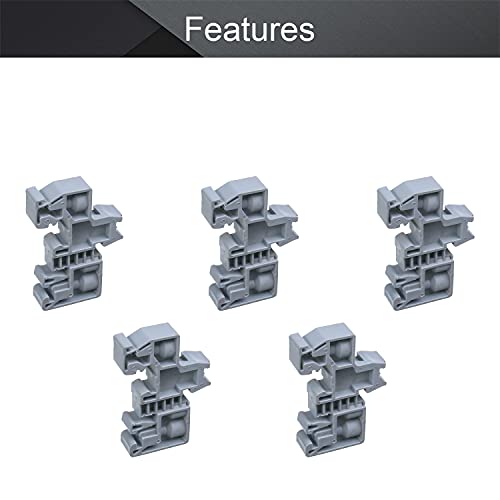 Fielect 5Pcs Uk Din Rail Screw Fixed Terminal Block Din Rail Terminal Block End Stopper Bracket For 35Mm Width Rail - Gray #TOP2