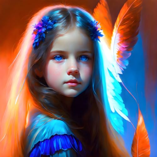 Tableau sur toile 58 x 90 cm portrait jeune fille pour habiller un mur vide sans cadre